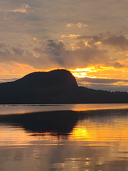 Mount Kineo at sunset.